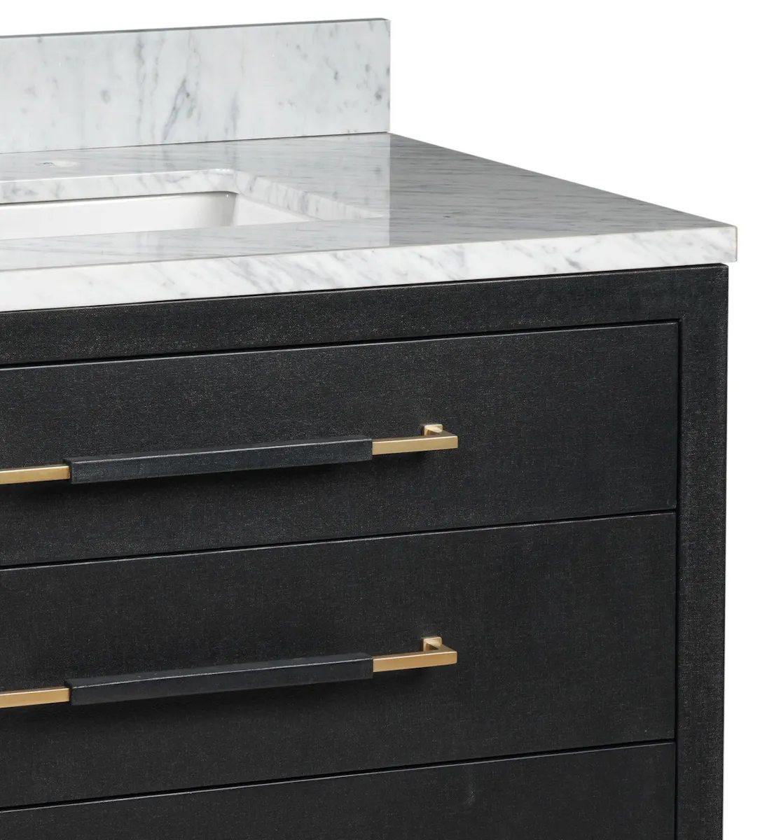 Currey and Company 3800-0006 Verona 36 inch Black Linen Vanity with Rectangular Undermount Sink Currey and Company 3800-0006 Verona 36 inch Black Linen Vanity with Rectangular Undermount Sink