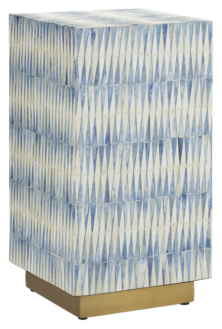 Currey and Company 3000-0253 Nadene Blue and White Accent Table Currey and Company 3000-0253 Nadene Blue and White Accent Table