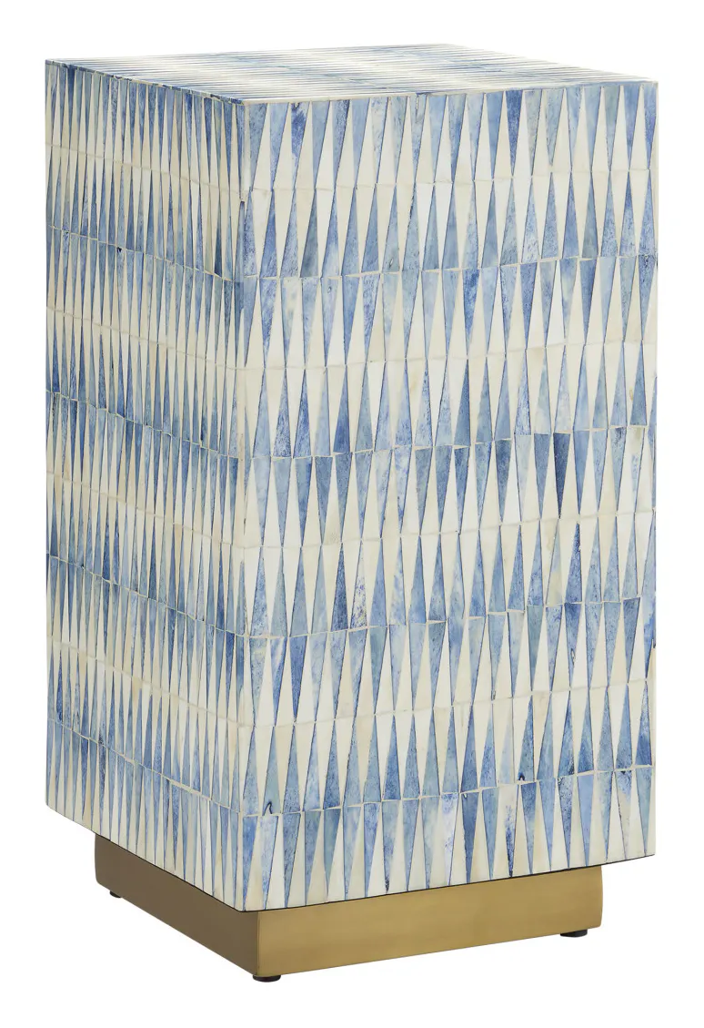 Currey and Company 3000-0253 Nadene Blue and White Accent Table Currey and Company 3000-0253 Nadene Blue and White Accent Table