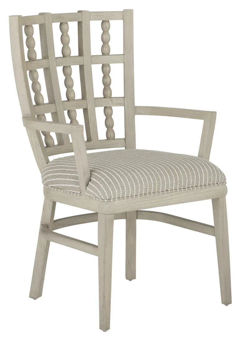 Currey and Company 7000-0712 Norene Gray Armchair Demetria Parchment Currey and Company 7000-0712 Norene Gray Armchair Demetria Parchment