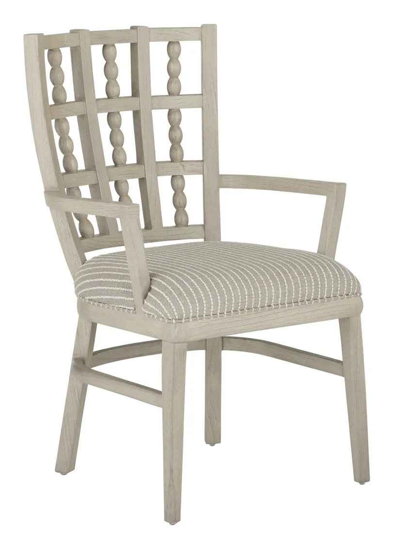 Currey and Company 7000-0712 Norene Gray Armchair Demetria Parchment Currey and Company 7000-0712 Norene Gray Armchair Demetria Parchment