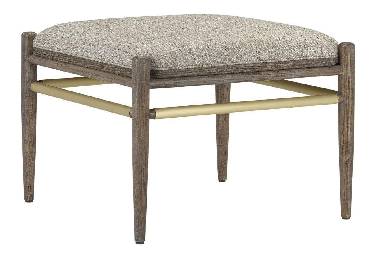 Currey and Company 7000-0282 Visby Light Pepper Ottoman Calcutta Linen