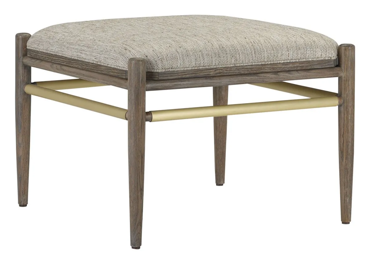 Currey and Company 7000-0282 Visby Light Pepper Ottoman Calcutta Linen Currey and Company 7000-0282 Visby Light Pepper Ottoman Calcutta Linen
