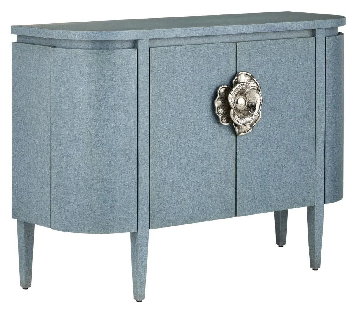 Currey and Company 3000-0280 Briallen Blue Demi-Lune Cabinet