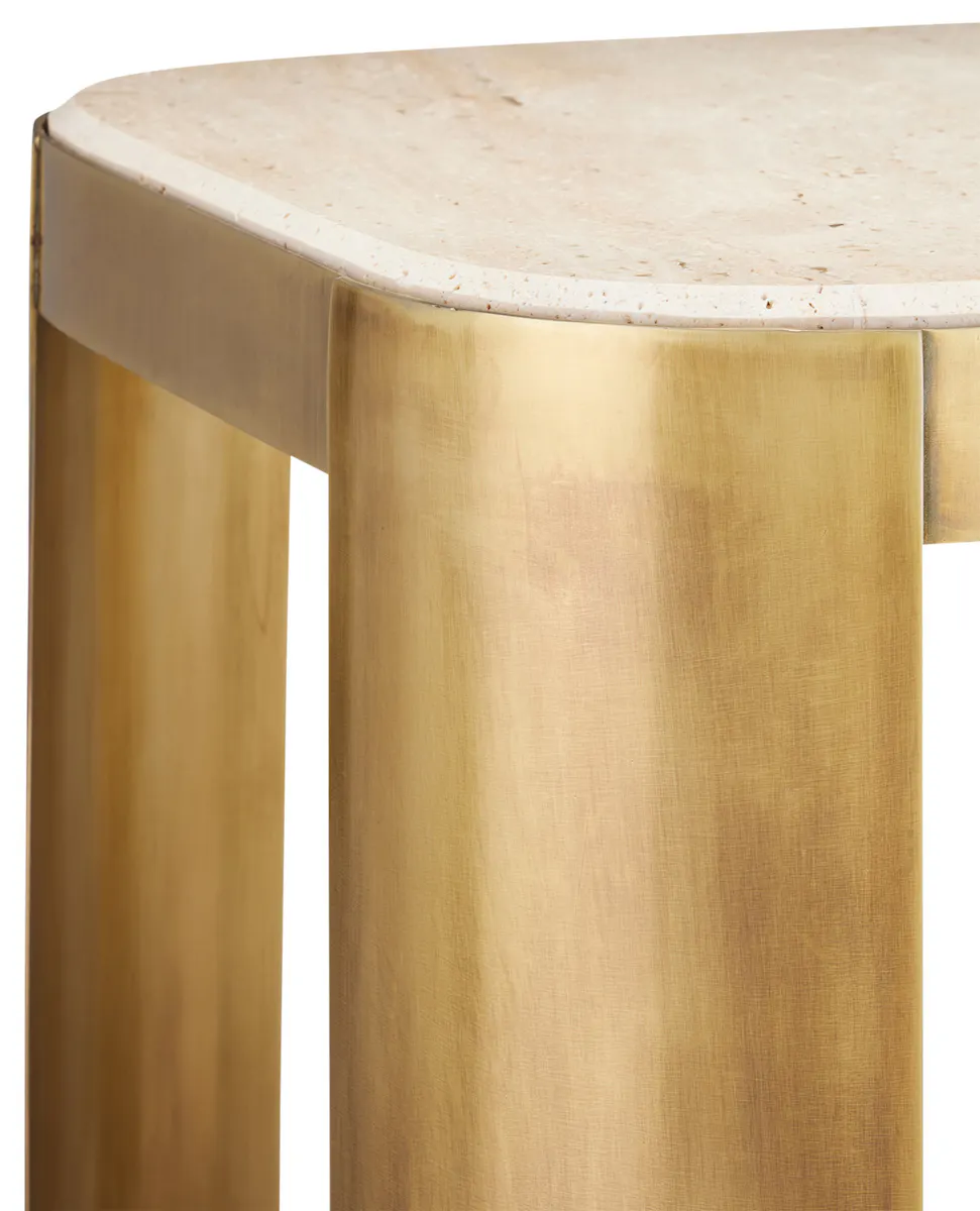 Currey and Company 4000-0161 Sev Travertine Accent Table Currey and Company 4000-0161 Sev Travertine Accent Table