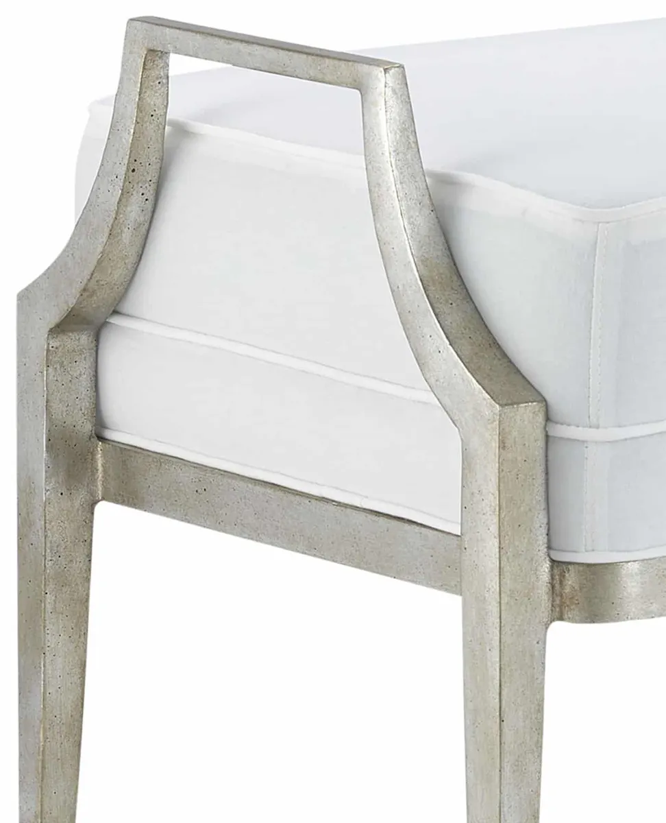 Currey and Company 7000-1201 Torrey Silver Ottoman, Muslin Currey and Company 7000-1201 Torrey Silver Ottoman, Muslin