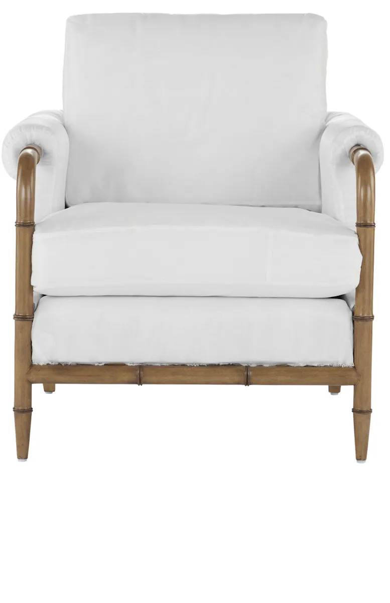 Currey and Company 7000-0601 Merle Walnut Armchair Muslin Currey and Company 7000-0601 Merle Walnut Armchair Muslin