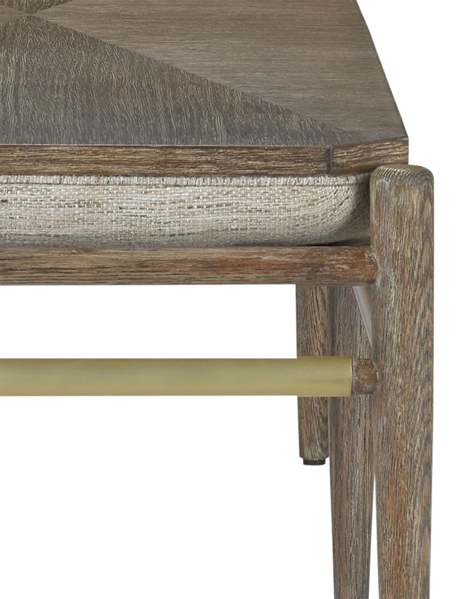 Currey and Company 7000-0302 Visby Light Pepper Bench Calcutta Linen Currey and Company 7000-0302 Visby Light Pepper Bench Calcutta Linen