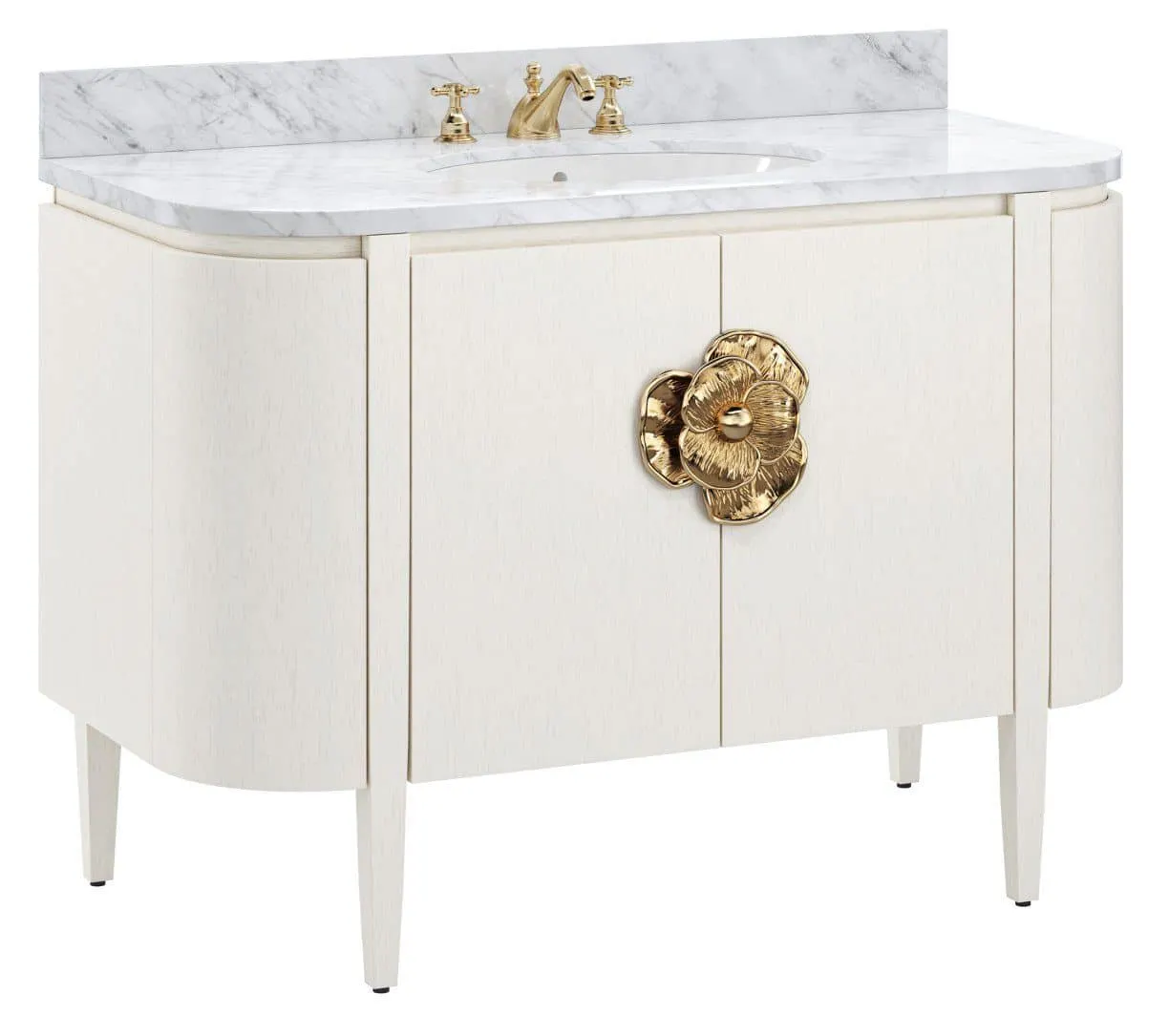Currey and Company 3800-0002 Briallen 48 inch White Vanity with Oval Undermount Sink