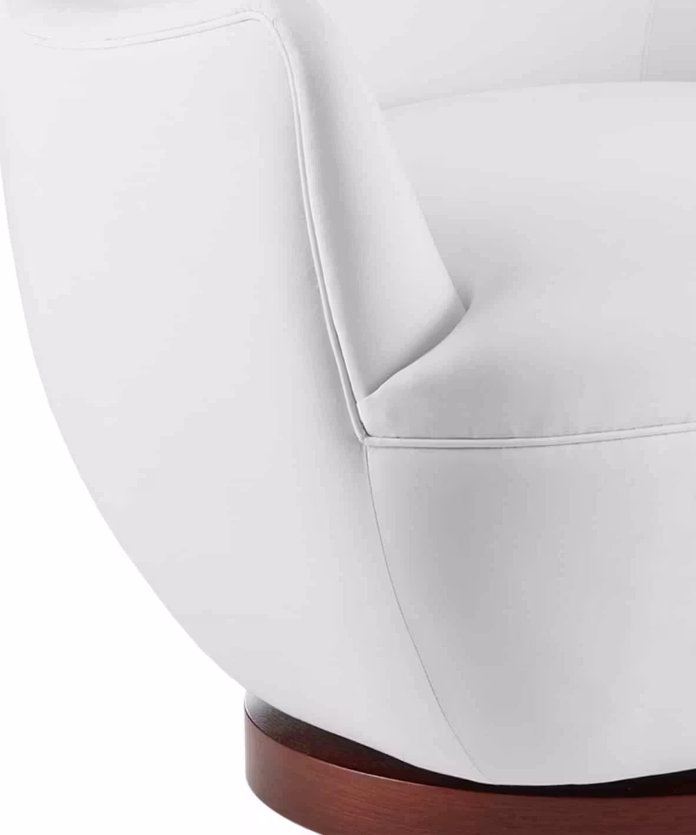 Currey and Company 7000-0571 Brene Walnut Swivel Armchair Muslin Currey and Company 7000-0571 Brene Walnut Swivel Armchair Muslin