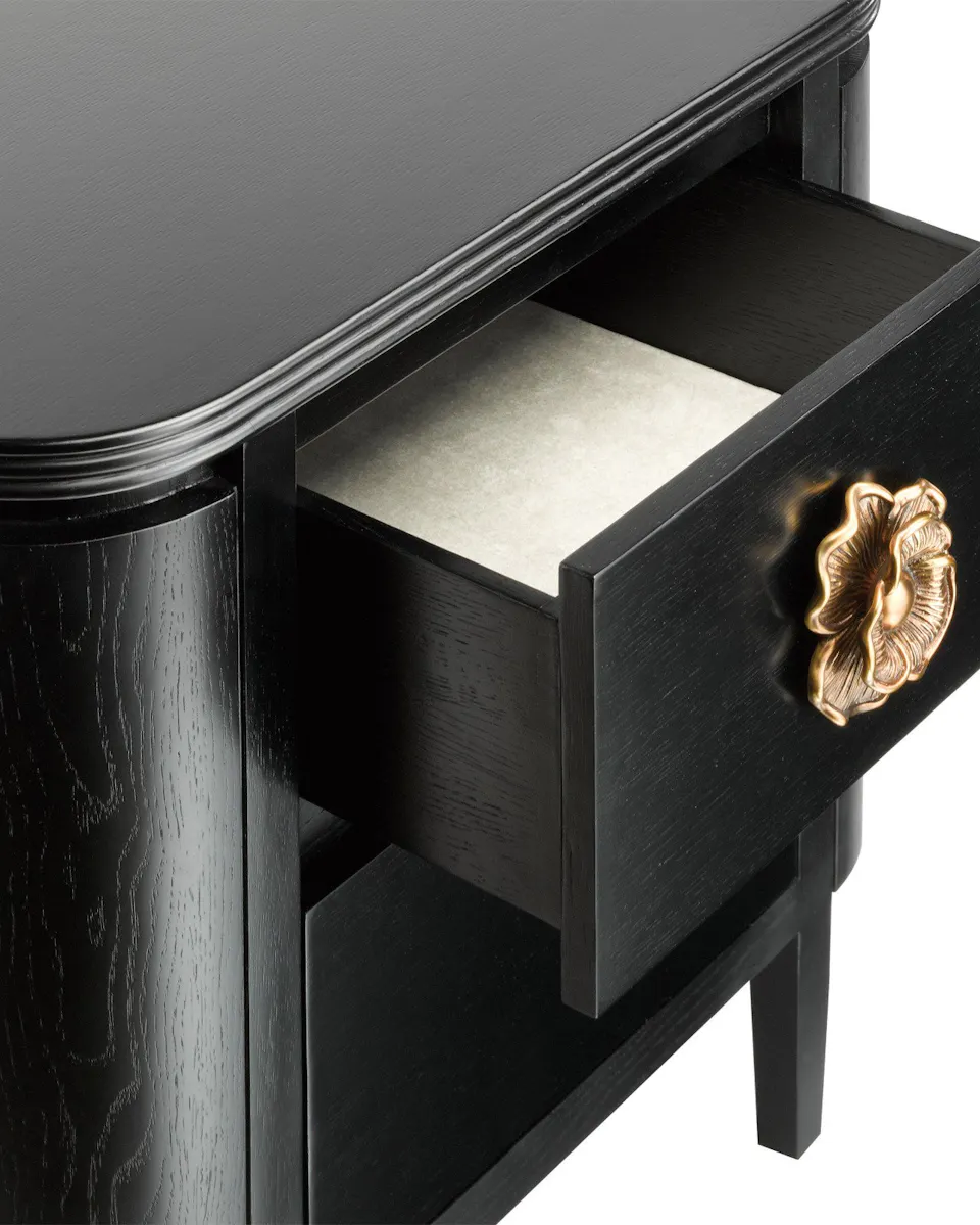 Currey and Company 3000-0098 Briallen Black Nightstand Currey and Company 3000-0098 Briallen Black Nightstand