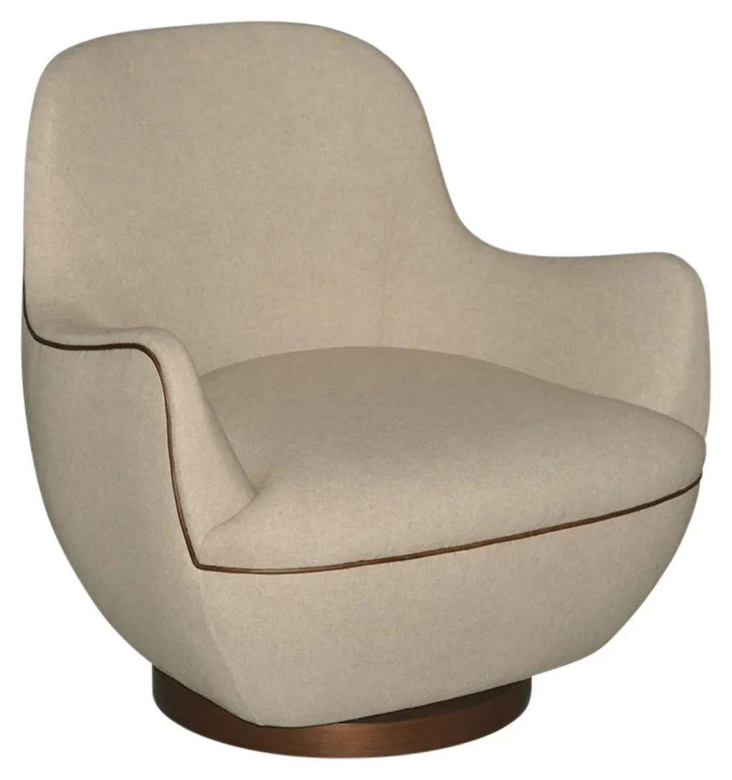 Currey and Company 7000-0572 Brene Walnut Swivel Armchair Felton Oatmeal Currey and Company 7000-0572 Brene Walnut Swivel Armchair Felton Oatmeal
