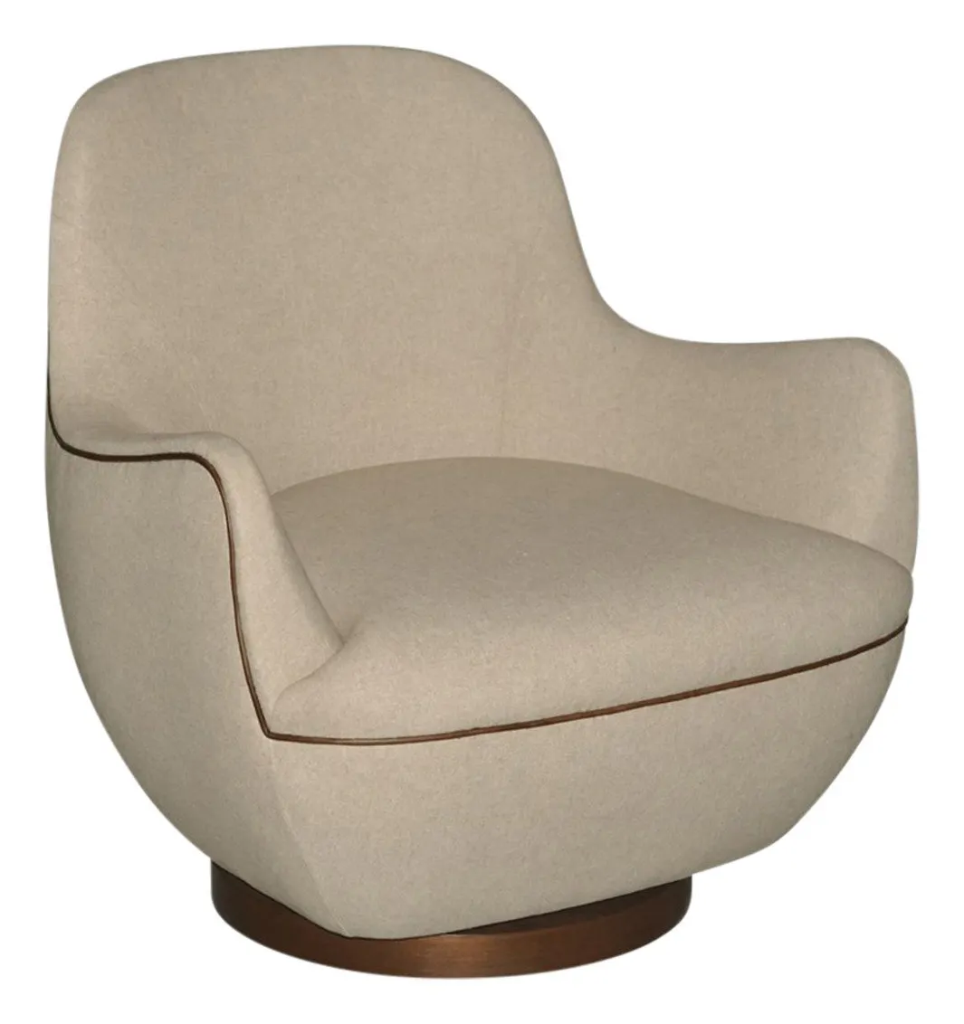 Currey and Company 7000-0572 Brene Walnut Swivel Armchair Felton Oatmeal Currey and Company 7000-0572 Brene Walnut Swivel Armchair Felton Oatmeal