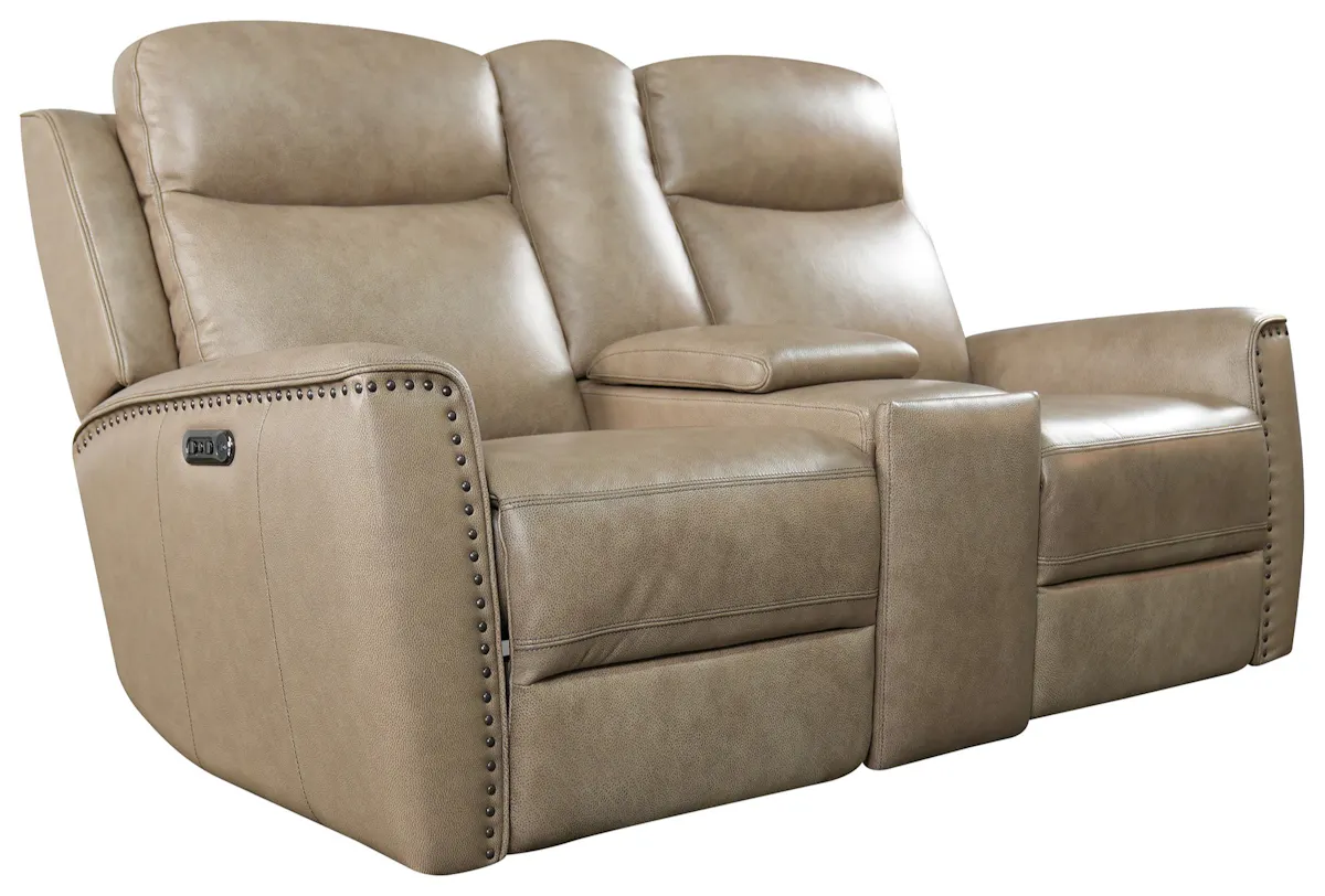 Bassett Club Level 3793-PC42W Douglas Power Motion Loveseat Console Wheat Leather Bassett Club Level 3793-PC42W Douglas Power Motion Loveseat Console Wheat Leather