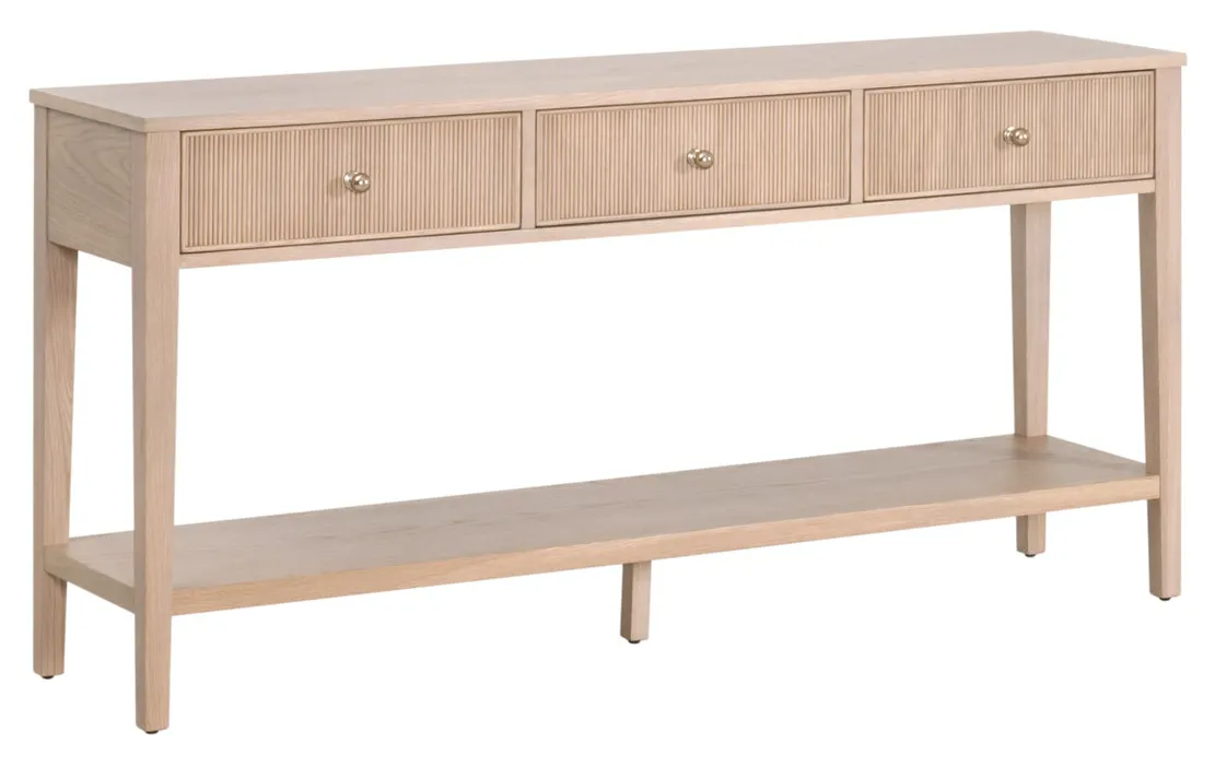 Essentials For Living 5268.NAT-OAK Highland 3 Drawer Console Table Essentials For Living 5268.NAT-OAK Highland 3 Drawer Console Table