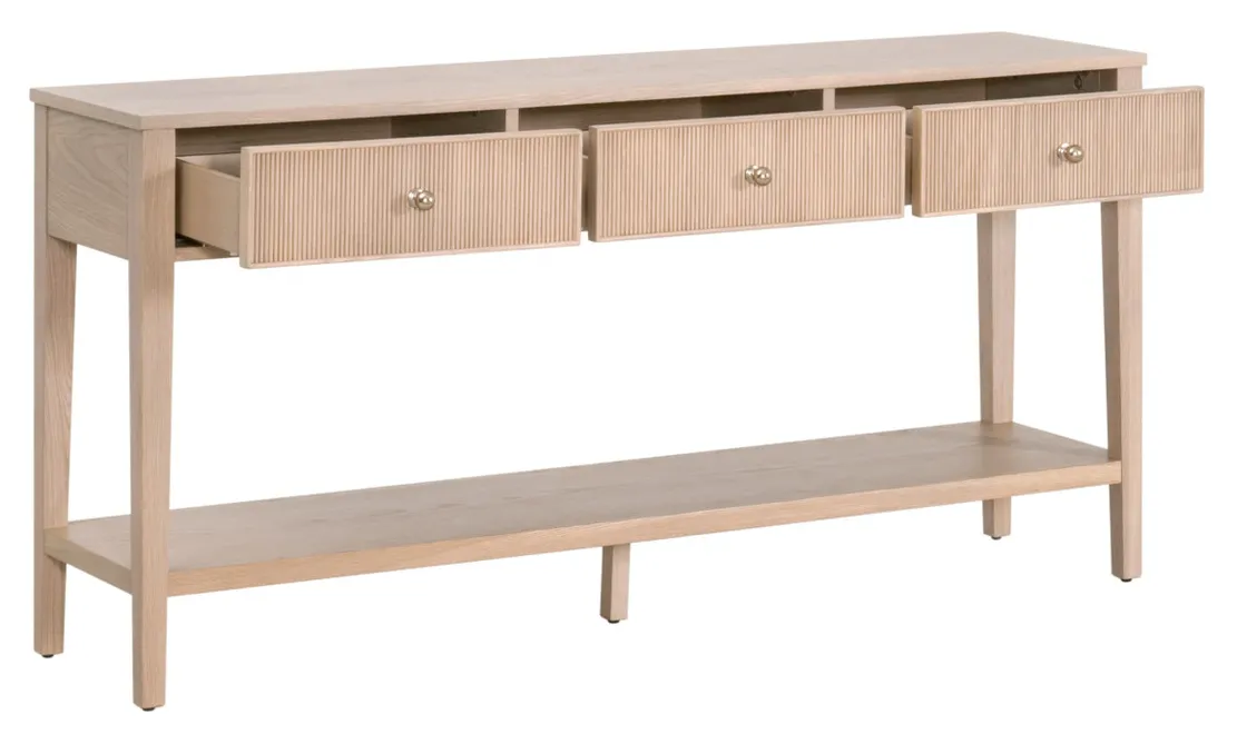 Essentials For Living 5268.NAT-OAK Highland 3 Drawer Console Table Essentials For Living 5268.NAT-OAK Highland 3 Drawer Console Table