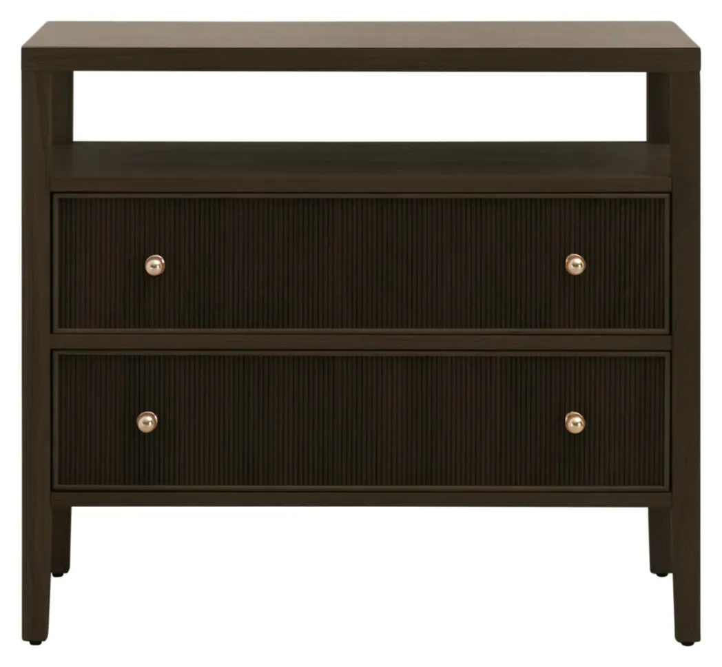 Essentials For Living 5257.DB-OAK Highland Open Shelf 2 Drawer Nightstand Essentials For Living 5257.DB-OAK Highland Open Shelf 2 Drawer Nightstand