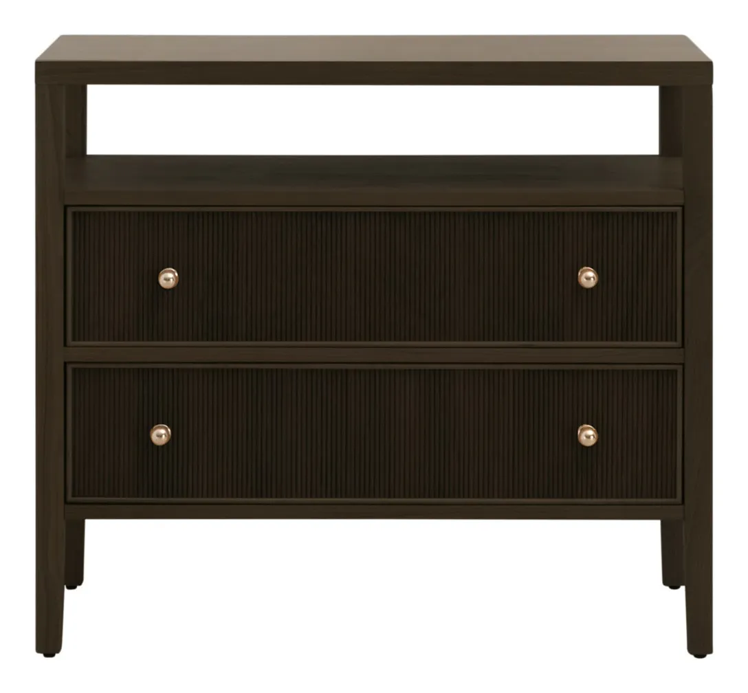 Essentials For Living 5257.DB-OAK Highland Open Shelf 2 Drawer Nightstand Essentials For Living 5257.DB-OAK Highland Open Shelf 2 Drawer Nightstand
