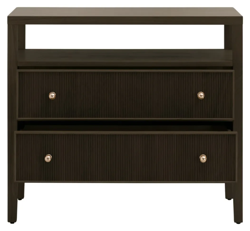 Essentials For Living 5257.DB-OAK Highland Open Shelf 2 Drawer Nightstand Essentials For Living 5257.DB-OAK Highland Open Shelf 2 Drawer Nightstand