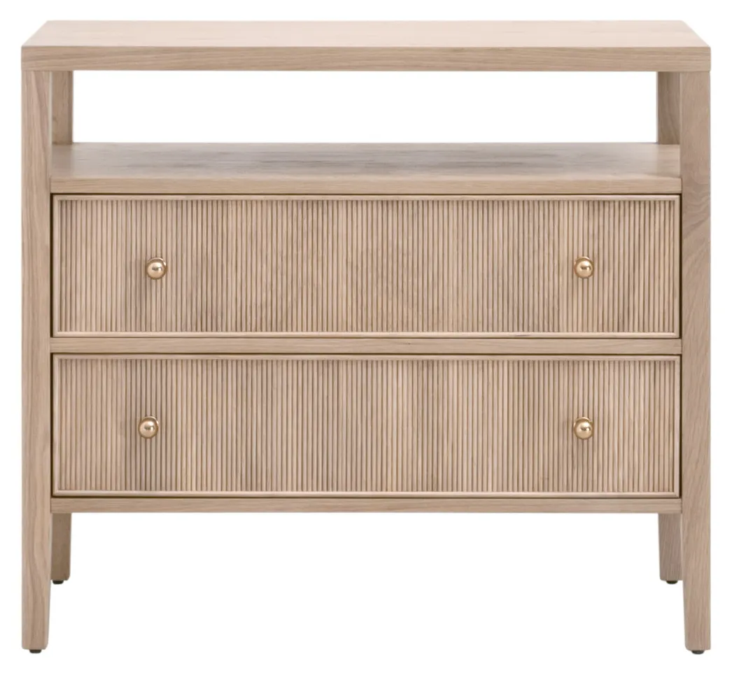 Essentials For Living 5257.NAT-OAK Highland Open Shelf 2 Drawer Nightstand Essentials For Living 5257.NAT-OAK Highland Open Shelf 2 Drawer Nightstand