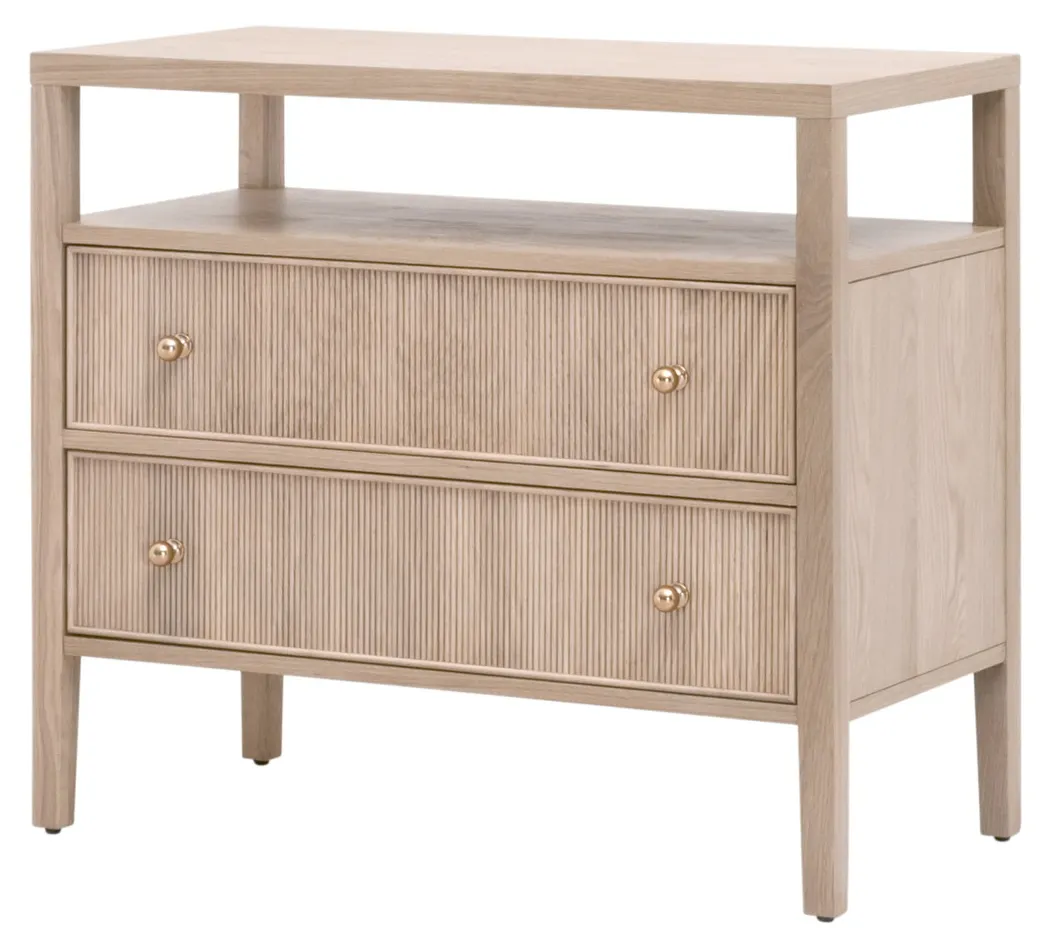 Essentials For Living 5257.NAT-OAK Highland Open Shelf 2 Drawer Nightstand Essentials For Living 5257.NAT-OAK Highland Open Shelf 2 Drawer Nightstand