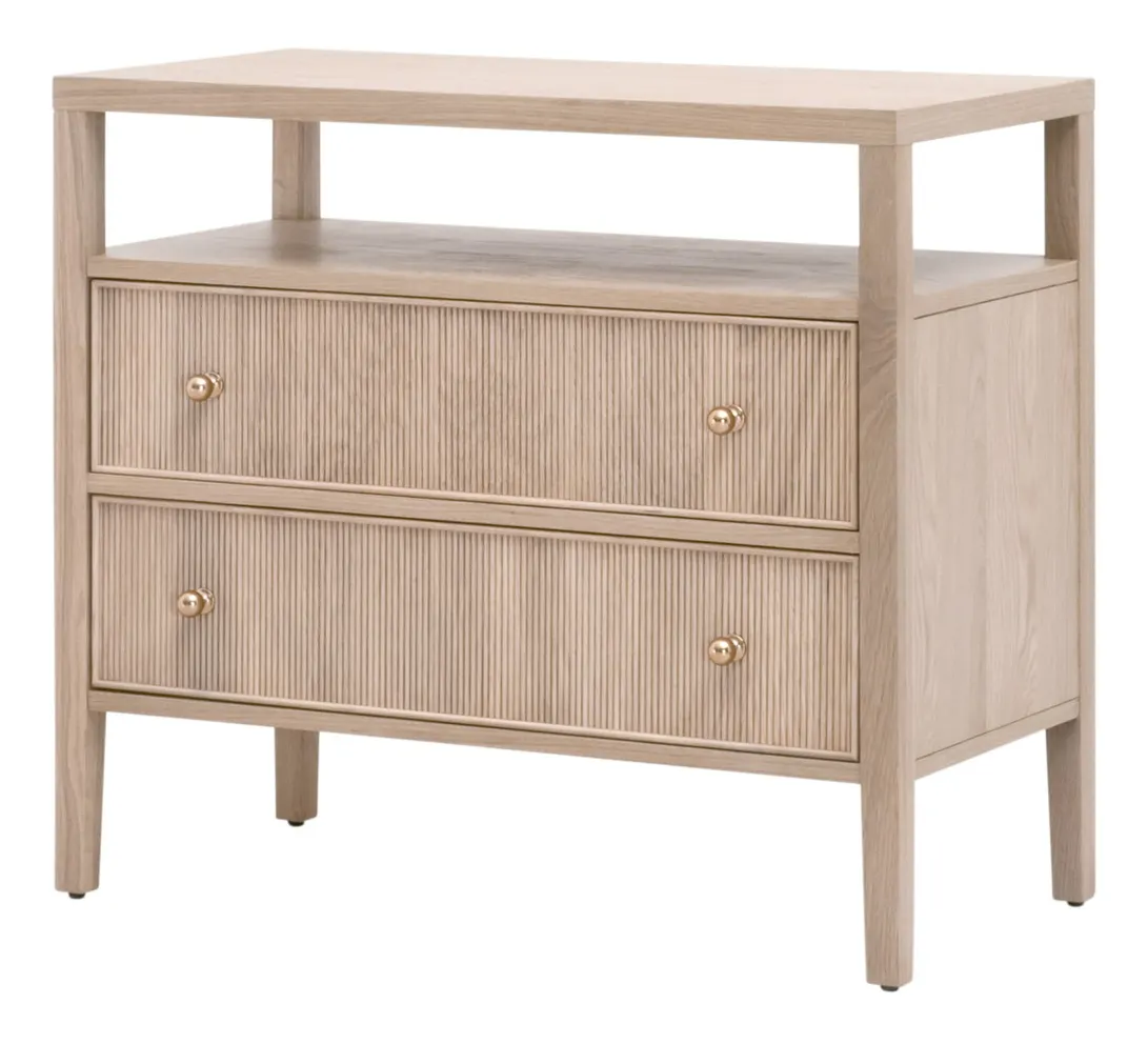 Essentials For Living 5257.NAT-OAK Highland Open Shelf 2 Drawer Nightstand Essentials For Living 5257.NAT-OAK Highland Open Shelf 2 Drawer Nightstand