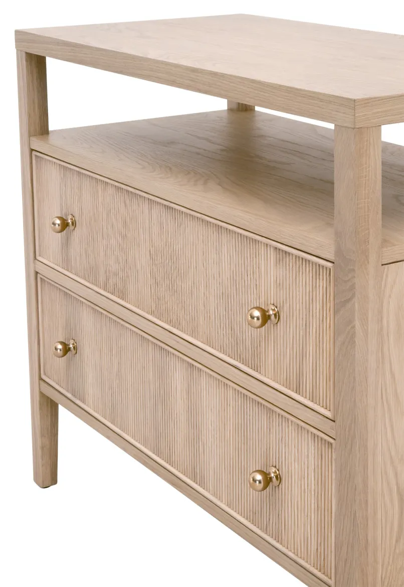 Essentials For Living 5257.NAT-OAK Highland Open Shelf 2 Drawer Nightstand Essentials For Living 5257.NAT-OAK Highland Open Shelf 2 Drawer Nightstand