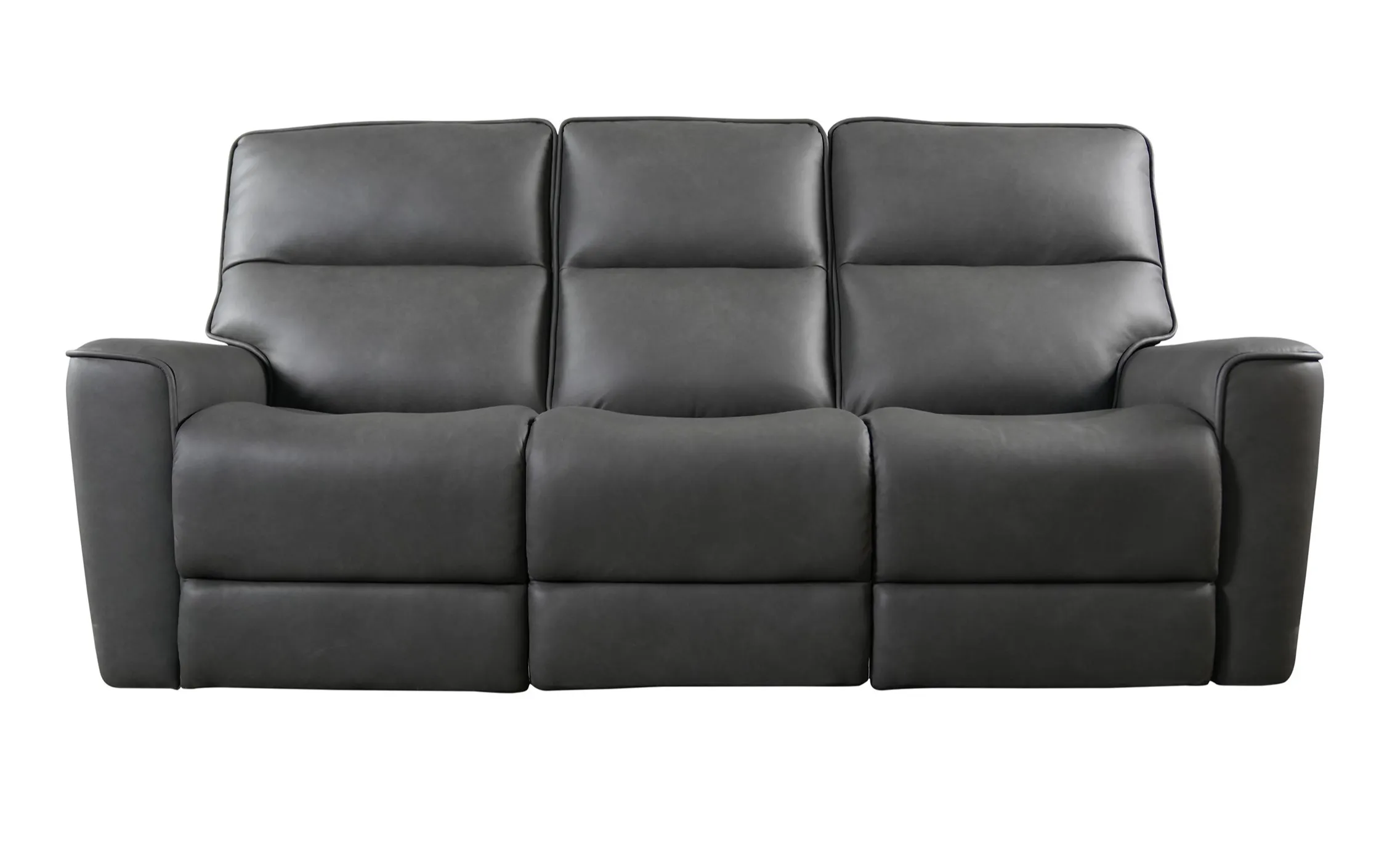 Bassett Club Level 3797-P62G Kenneth Power Motion Sofa Gunmetal Leather