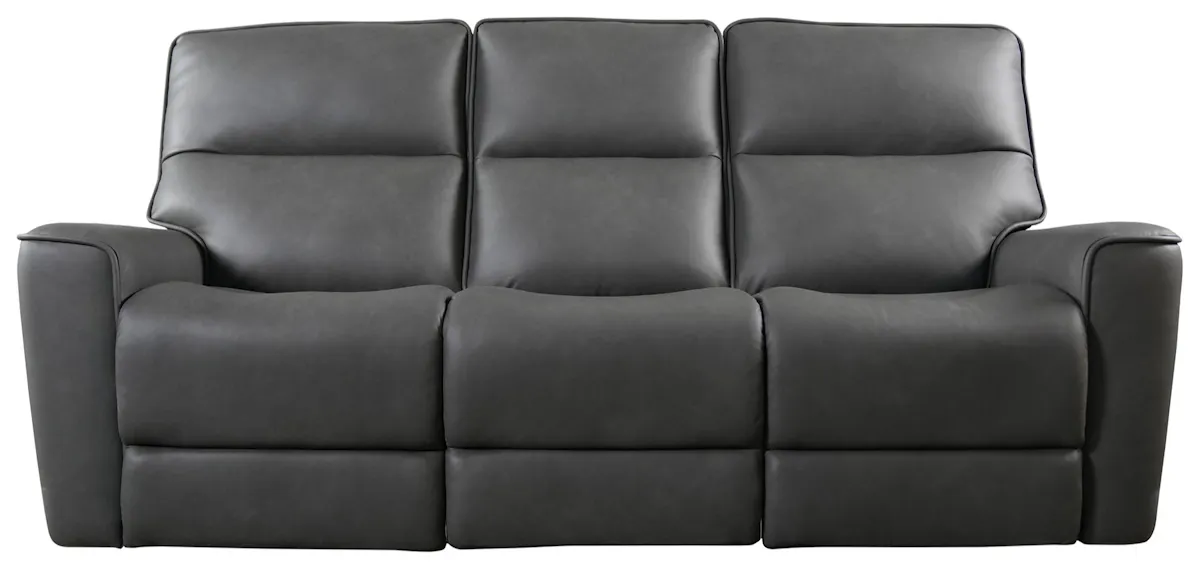 Bassett Club Level 3797-P62G Kenneth Power Motion Sofa Gunmetal Leather Bassett Club Level 3797-P62G Kenneth Power Motion Sofa Gunmetal Leather