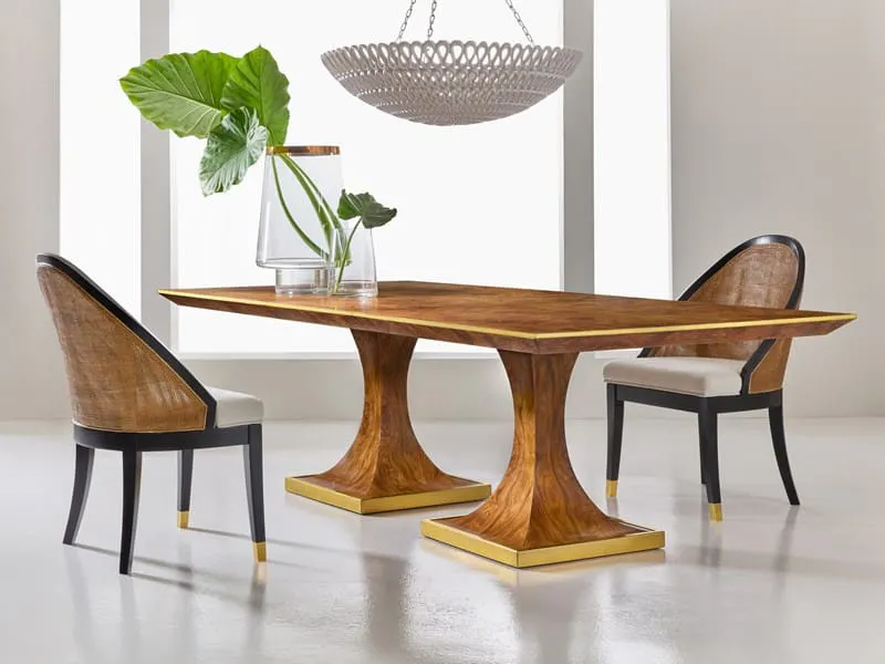 Modern History MH1198F01 Burl Oak Double Pedestal Dining Table Modern History MH1198F01 Burl Oak Double Pedestal Dining Table