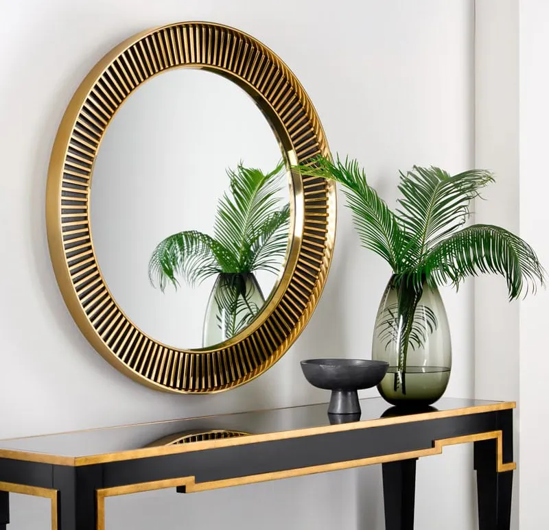 Modern History MH1223F01 Tuxedo Round Mirror Modern History MH1223F01 Tuxedo Round Mirror