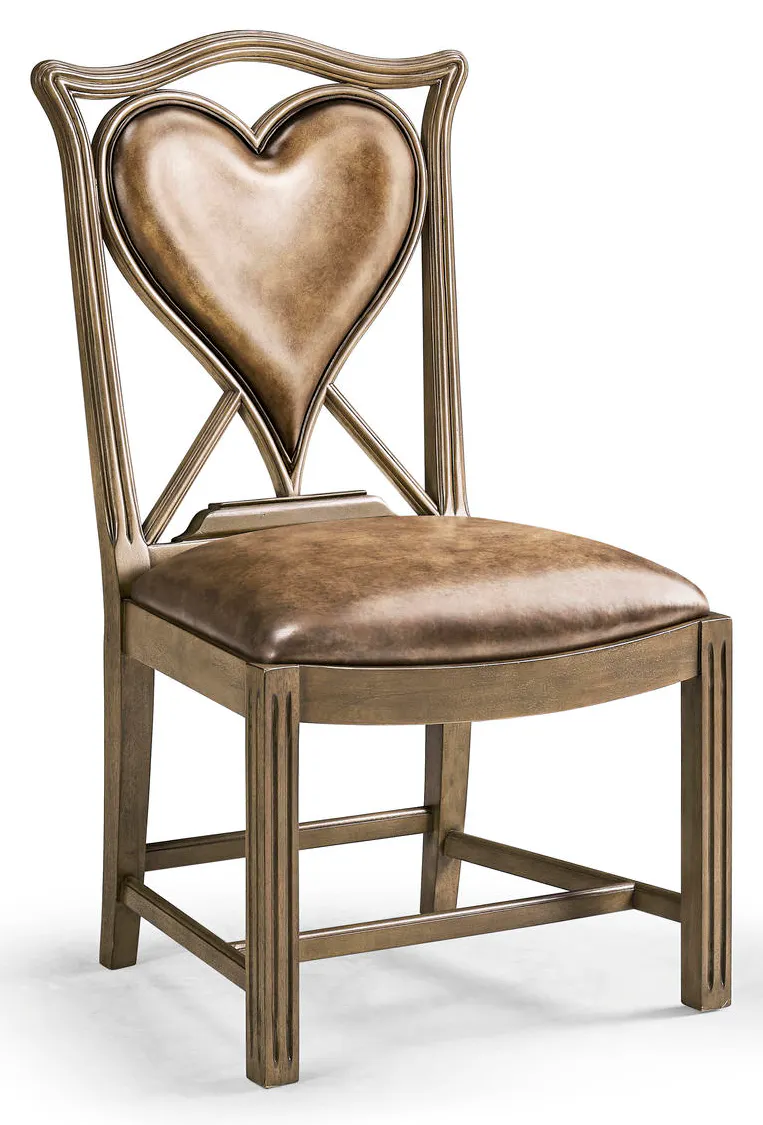 Jonathan Charles 493359-SC-MBL-L041 Playing Card Heart Side Chair Jonathan Charles 493359-SC-MBL-L041 Playing Card Heart Side Chair