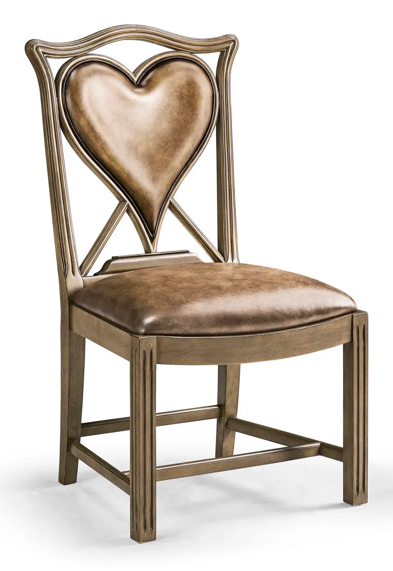 Jonathan Charles 493359-SC-MBL-L041 Playing Card Heart Side Chair Jonathan Charles 493359-SC-MBL-L041 Playing Card Heart Side Chair