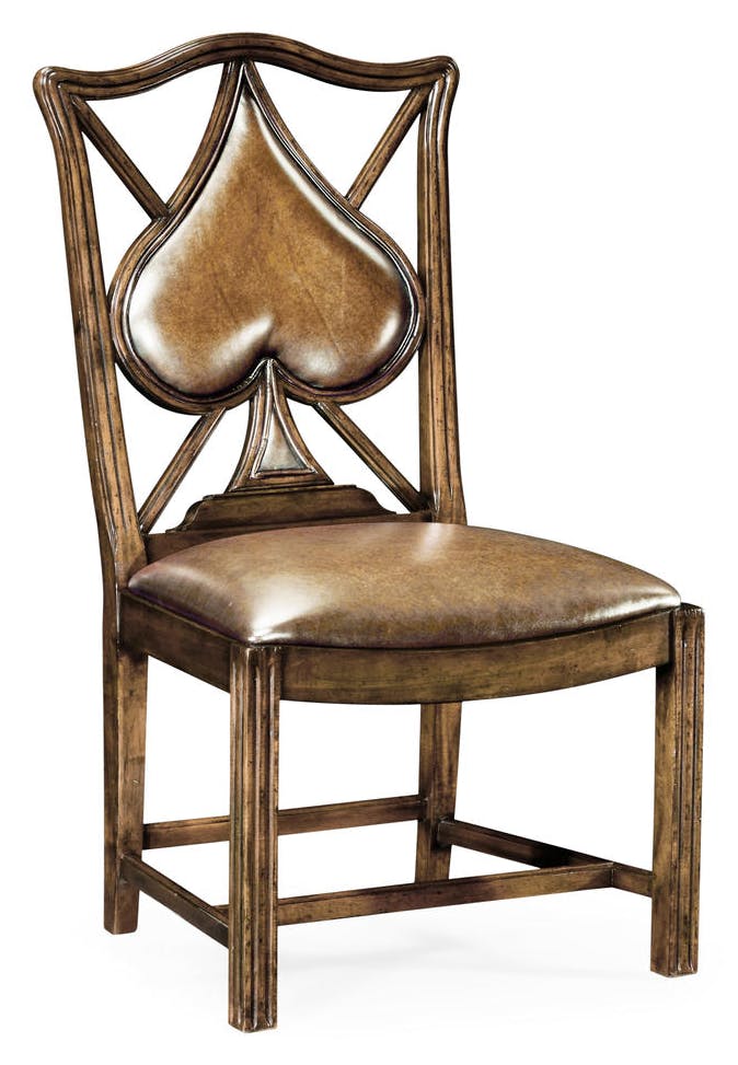 Jonathan Charles 493361-SC-MBL-L041 Playing Card Spade Side Chair Jonathan Charles 493361-SC-MBL-L041 Playing Card Spade Side Chair