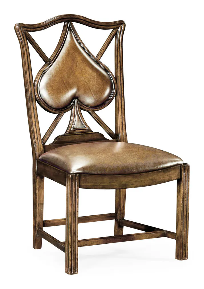 Jonathan Charles 493361-SC-MBL-L041 Playing Card Spade Side Chair Jonathan Charles 493361-SC-MBL-L041 Playing Card Spade Side Chair