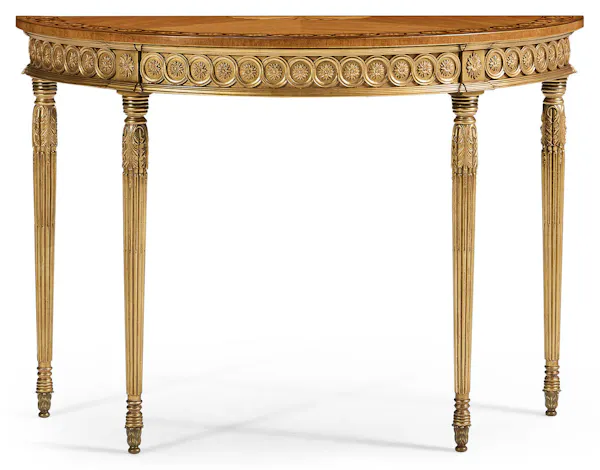 Jonathan Charles 493226-DGW Gilded Demilune Console Jonathan Charles 493226-DGW Gilded Demilune Console