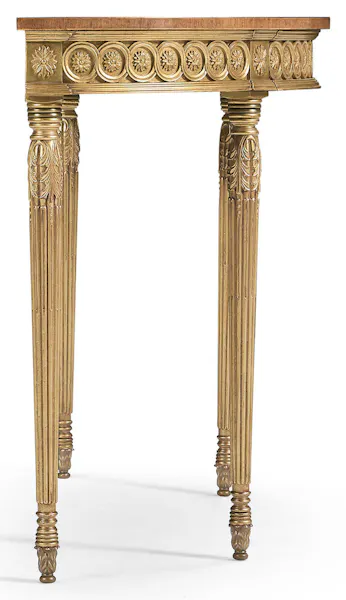 Jonathan Charles 493226-DGW Gilded Demilune Console Jonathan Charles 493226-DGW Gilded Demilune Console