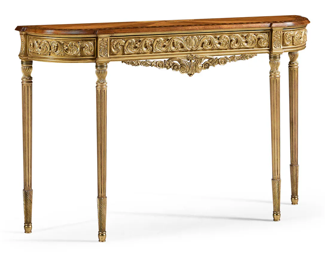 Jonathan Charles 493239-DGW Louis IV Style Narrow Gilded Console Jonathan Charles 493239-DGW Louis IV Style Narrow Gilded Console