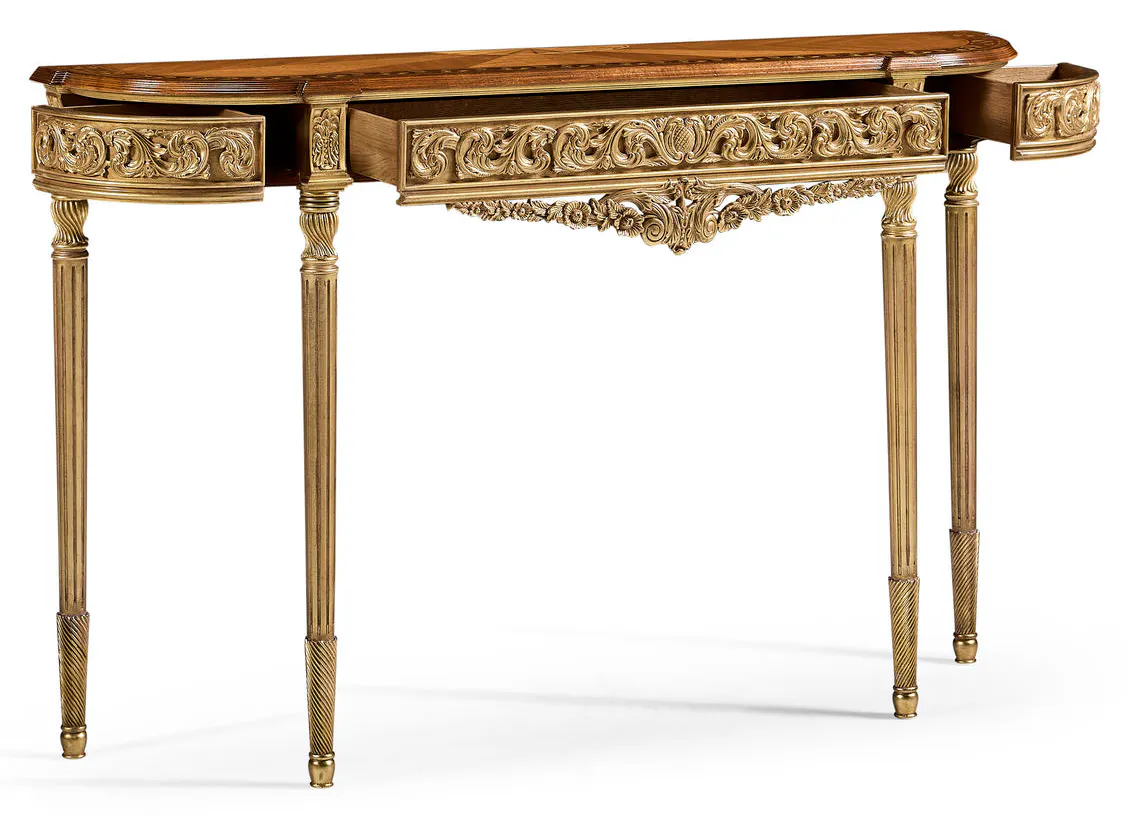Jonathan Charles 493239-DGW Louis IV Style Narrow Gilded Console Jonathan Charles 493239-DGW Louis IV Style Narrow Gilded Console