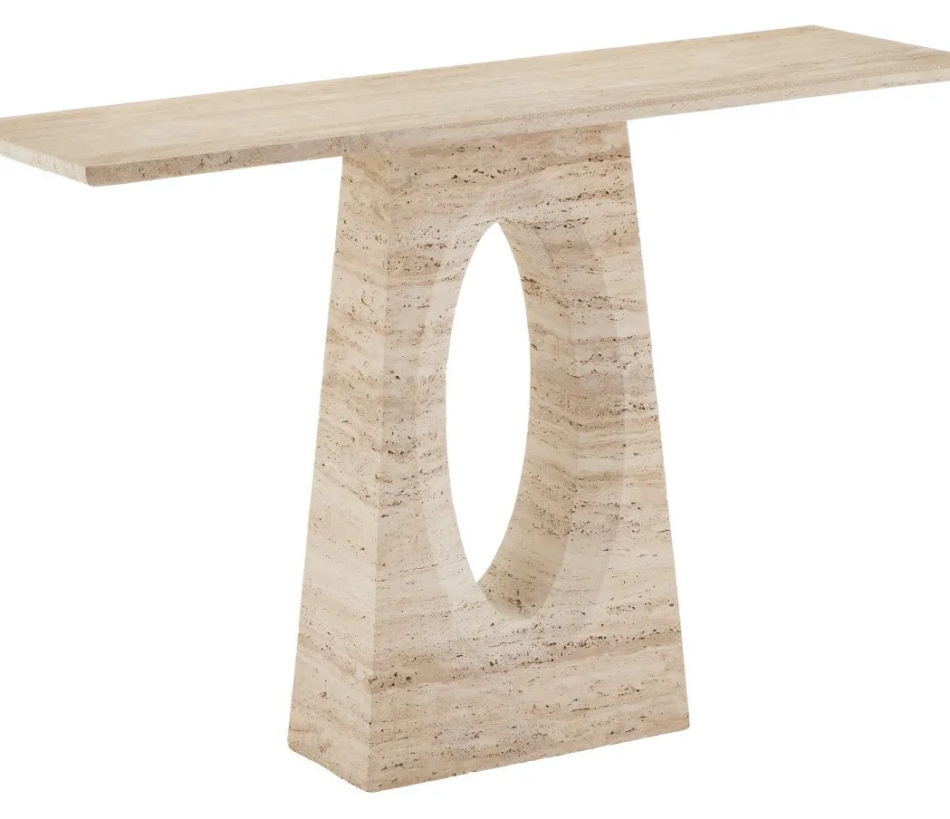 Currey and Company 3000-0286 Demi Travertine Console Table Currey and Company 3000-0286 Demi Travertine Console Table