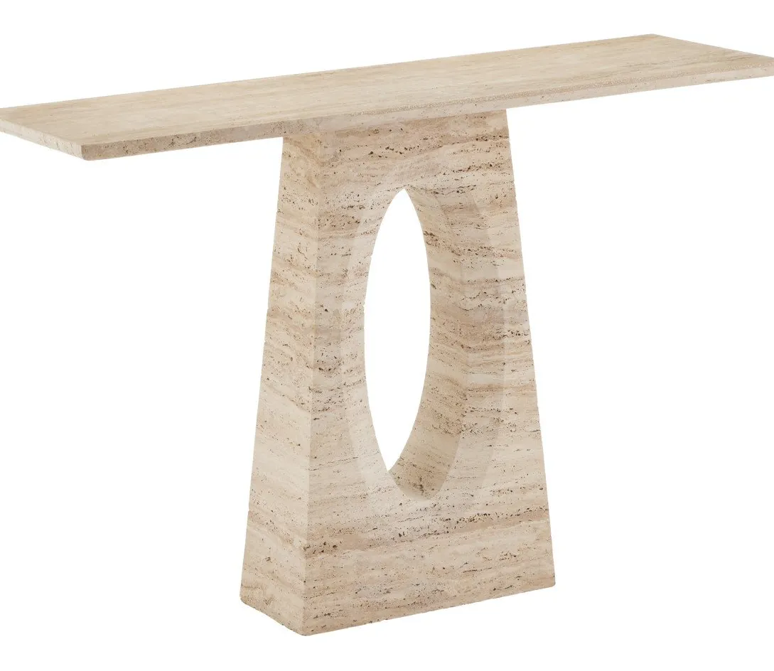 Currey and Company 3000-0286 Demi Travertine Console Table Currey and Company 3000-0286 Demi Travertine Console Table