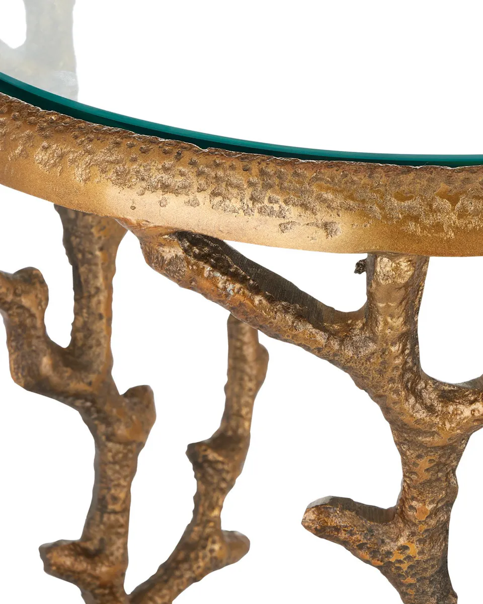 Currey and Company 4000-0141 Coral Brass Accent Table Currey and Company 4000-0141 Coral Brass Accent Table