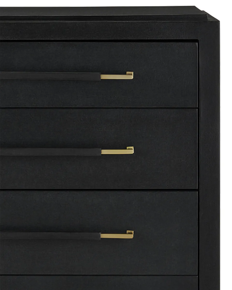Currey and Company 3000-0248 Verona Black Five-Drawer Chest Currey and Company 3000-0248 Verona Black Five-Drawer Chest
