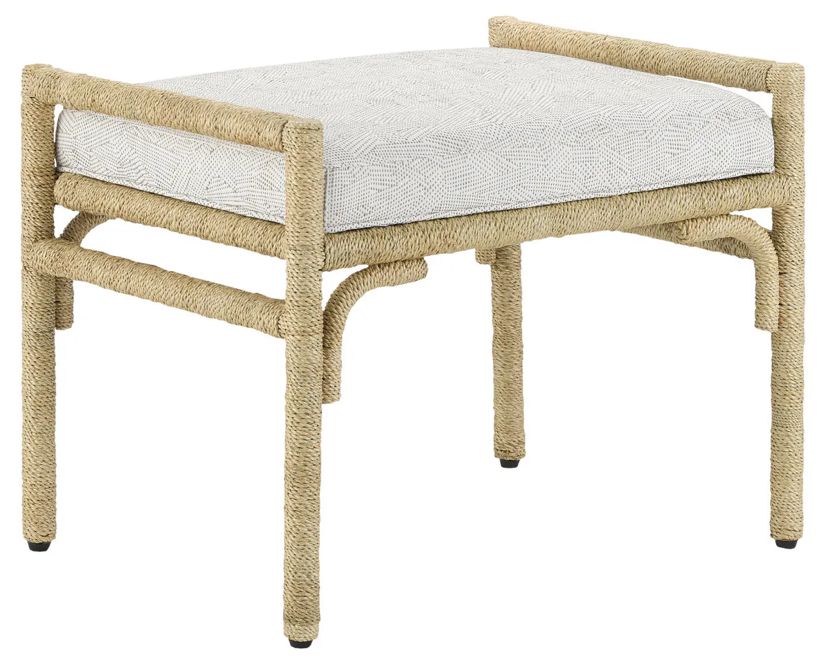 Currey and Company 7000-1162 Olisa Natural Ottoman Rowann Pearl Currey and Company 7000-1162 Olisa Natural Ottoman Rowann Pearl