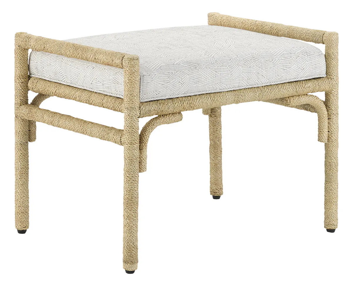 Currey and Company 7000-1162 Olisa Natural Ottoman Rowann Pearl Currey and Company 7000-1162 Olisa Natural Ottoman Rowann Pearl