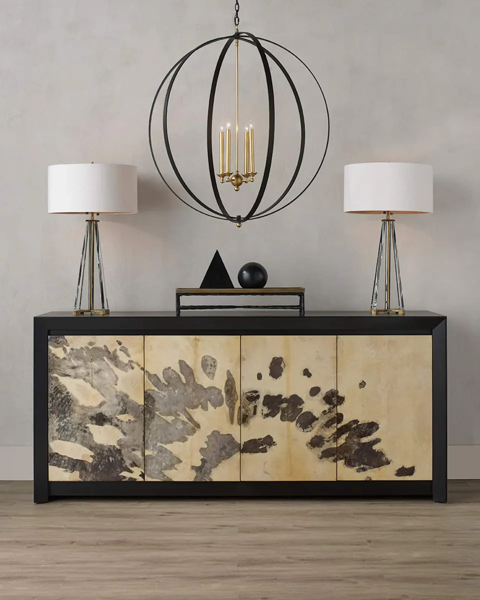 Currey and Company 3000-0032 Karlson Faux Vellum Credenza Currey and Company 3000-0032 Karlson Faux Vellum Credenza