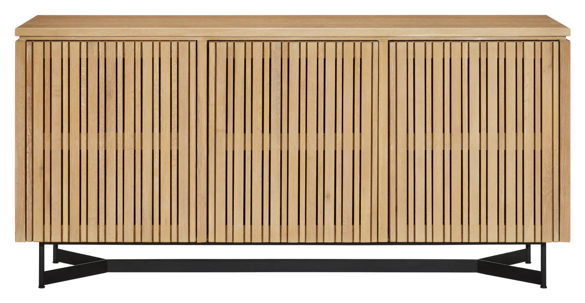 Currey and Company 3000-0294 Indeo Washed Oak Credenza Currey and Company 3000-0294 Indeo Washed Oak Credenza