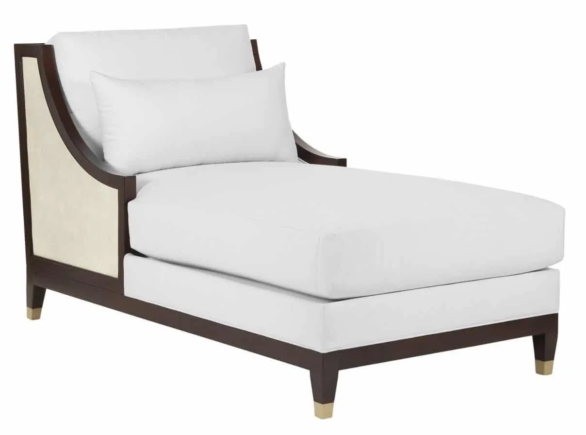 Currey and Company 7000-0441 Evie Walnut Chaise, Muslin