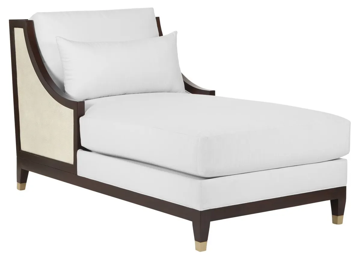 Currey and Company 7000-0441 Evie Walnut Chaise, Muslin Currey and Company 7000-0441 Evie Walnut Chaise, Muslin