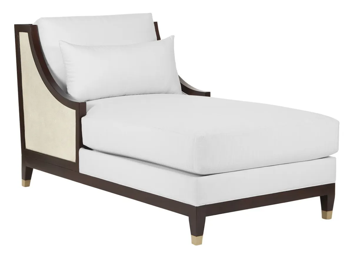 Currey and Company 7000-0441 Evie Walnut Chaise, Muslin Currey and Company 7000-0441 Evie Walnut Chaise, Muslin